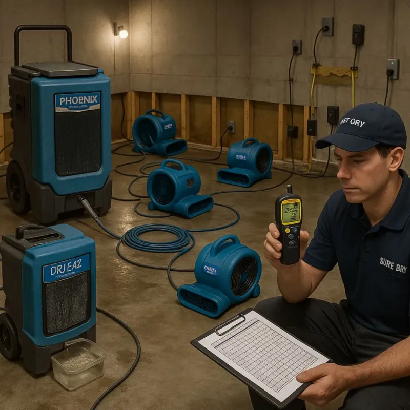 Structural Drying and Dehumidification process in Newington, CT